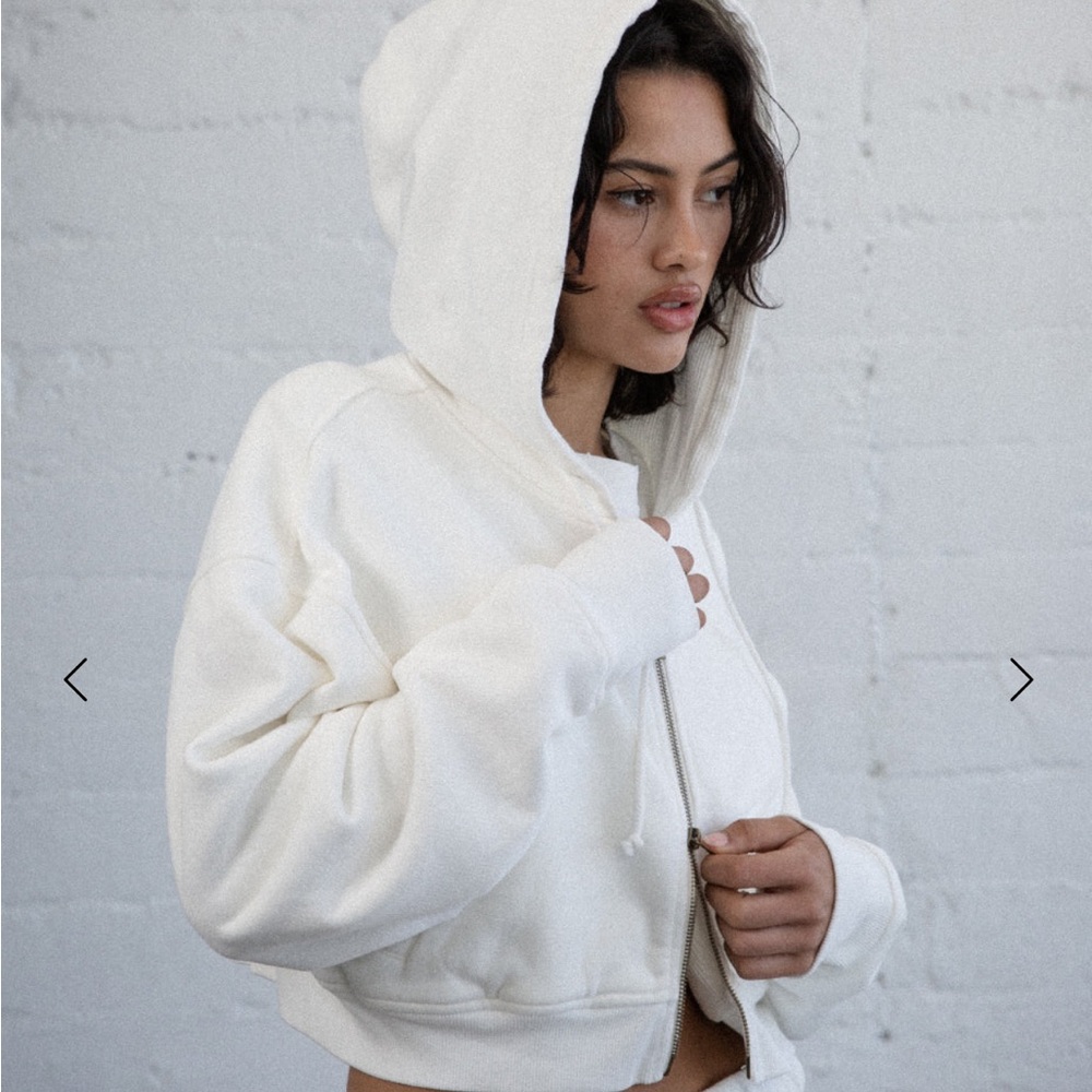 Women's White Hoodie Sweatshirt